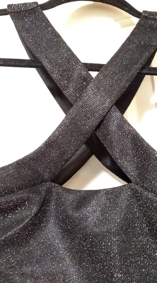 NWOT Sparkle, Criss-Cross Crop Top Racerback Tank - Picture 5 of 11